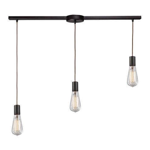 Greece 3 Light 36 inch Oiled Bronze Multi Pendant Ceiling Light, Linear