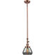 Franklin Restoration Fulton LED 7 inch Antique Copper Mini Pendant Ceiling Light in Plated Smoke, Franklin Restoration