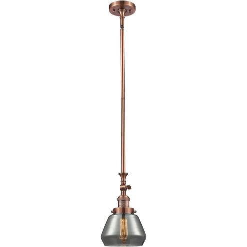 Franklin Restoration Fulton LED 7 inch Antique Copper Mini Pendant Ceiling Light in Plated Smoke, Franklin Restoration