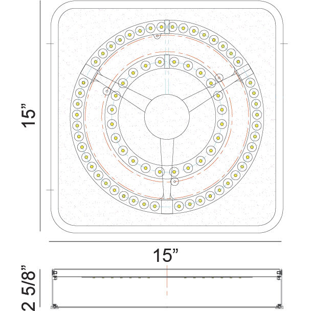 Ainslay LED 15 inch White and Aged Gold Brass Flush Mount Ceiling Light
