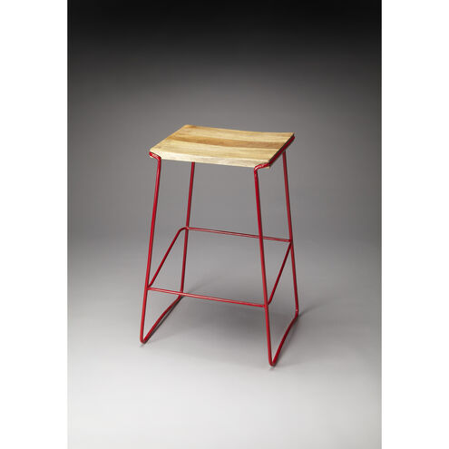 Butler Loft Parrish Wood & Red Metal 31 inch Barstool