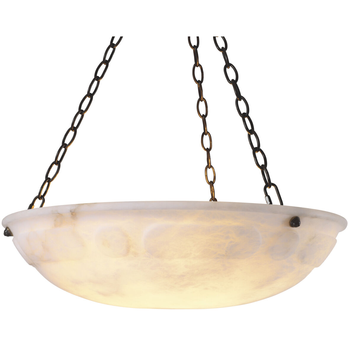 Novara 3 Light 23.82 inch Bronze with Alabaster Chandelier Ceiling Light