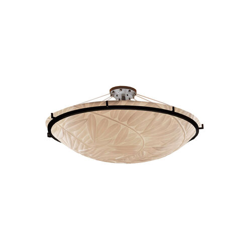 Porcelina LED 51 inch Dark Bronze Semi-Flush Ceiling Light in Bamboo, 6000 Lm LED, Bowl