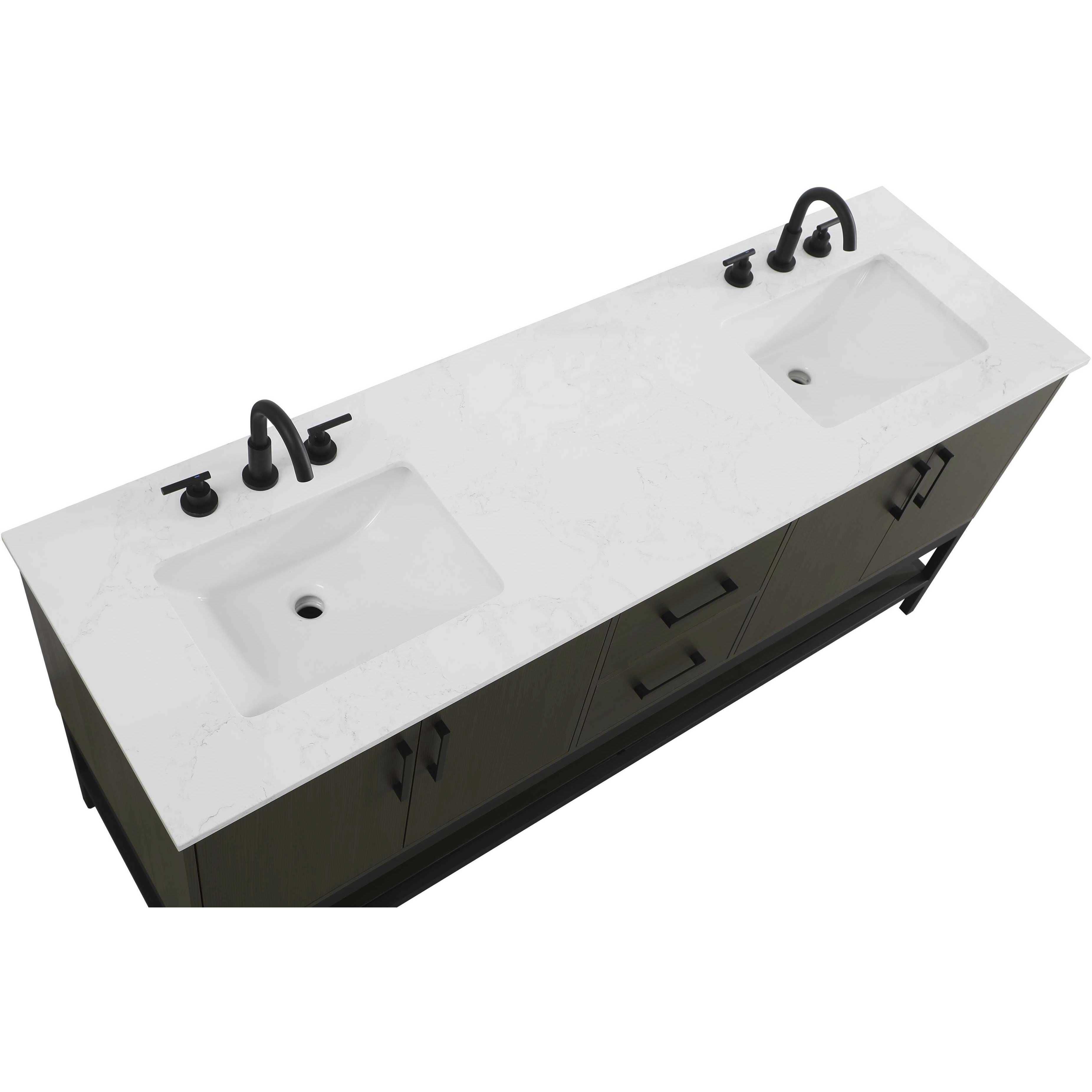 Lennox 72 X 34 inch Mocha Brown Bathroom Vanity Cabinet