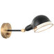 Blare Wall Sconce Wall Light in Aged Gold Brass and Black