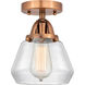 Nouveau 2 Fulton 1 Light 7 inch Antique Copper Semi-Flush Mount Ceiling Light in Clear Glass