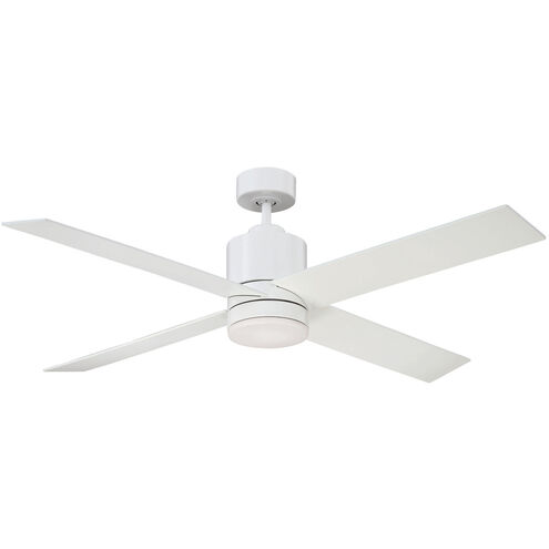 Transitional 52 inch White with Matte Black and Antique Oak Blades Ceiling Fan