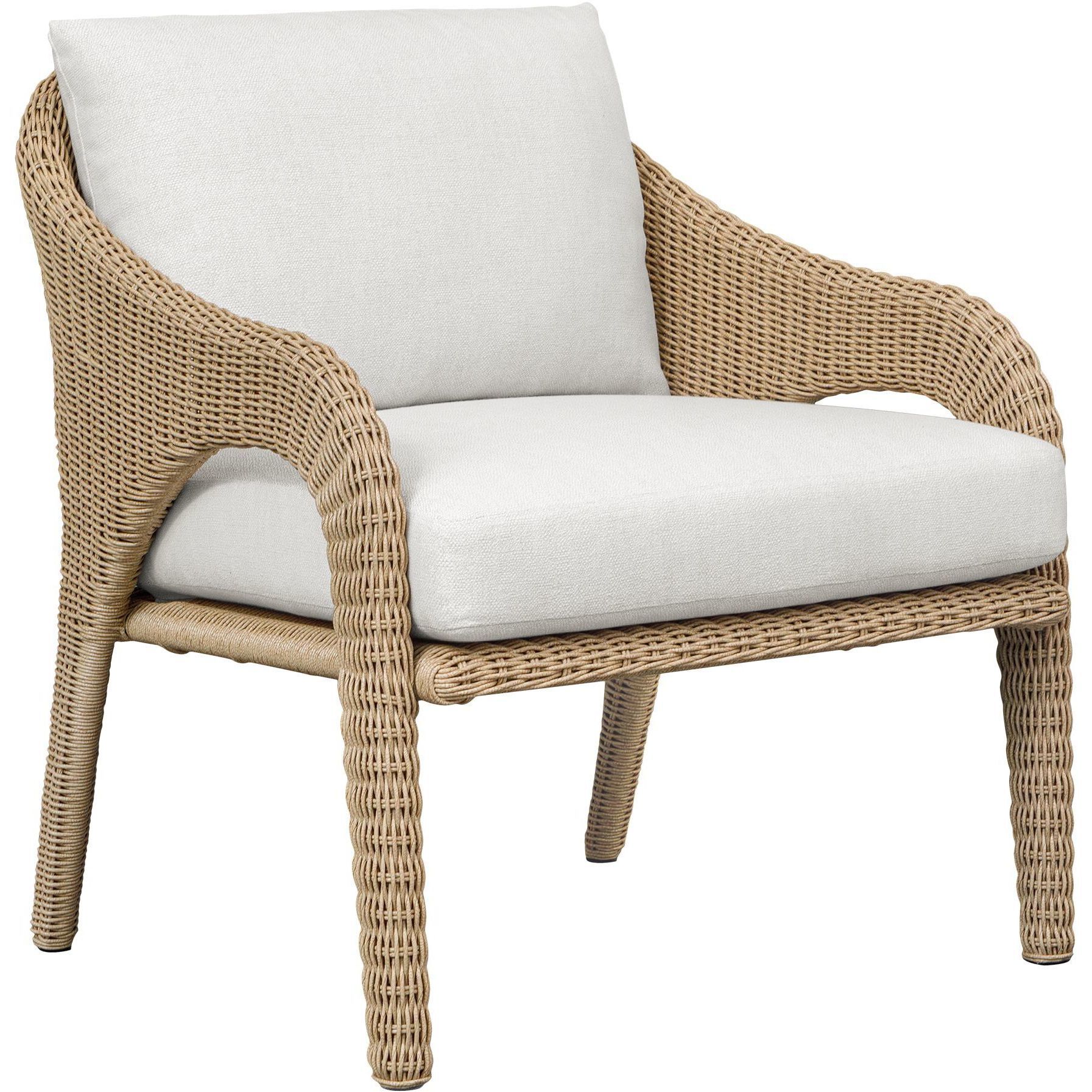 Kavali Natural Honey and Oyster White Outdoor Lounge Chair