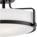 Harper 3 Light 18 inch Black Indoor Semi-Flush Mount Ceiling Light in White