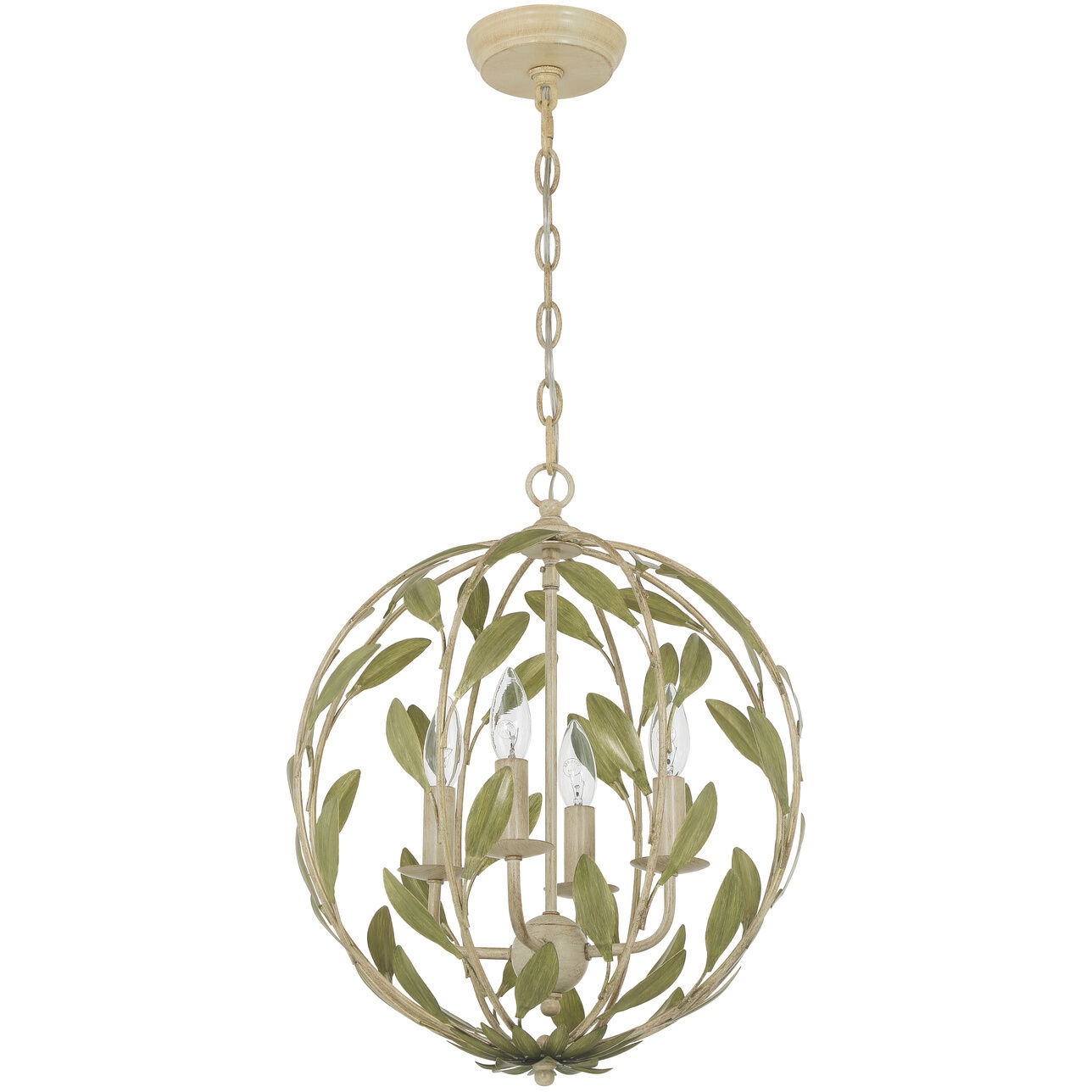 Broche 4 Light 16 inch Champagne Green Tea Mini Chandelier Ceiling Light