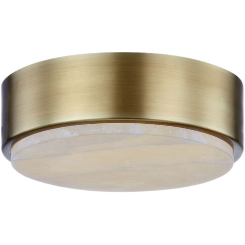 Blanco LED 7.88 inch Vintage Brass Flush Mount Ceiling Light in Vintage Brass and Alabaster
