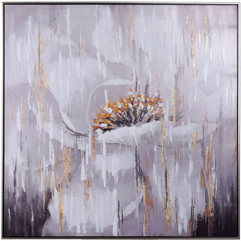 Melting Bloom Pale Yellow-White-and Black-Painted Wall Art