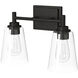 Westin 2 Light 15 inch Matte Black Bath Bar Wall Light 