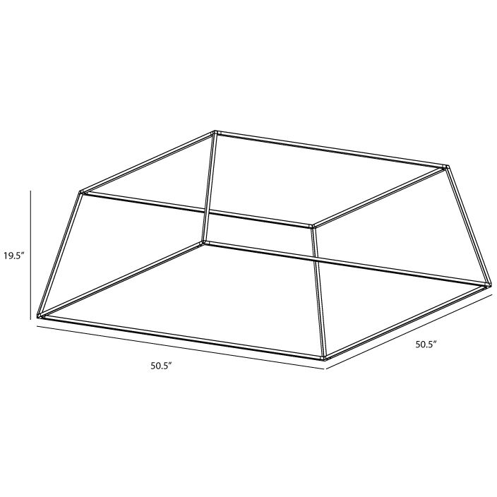 Z-Bar Rise LED 50.5 inch Silver Pendant Ceiling Light, Square