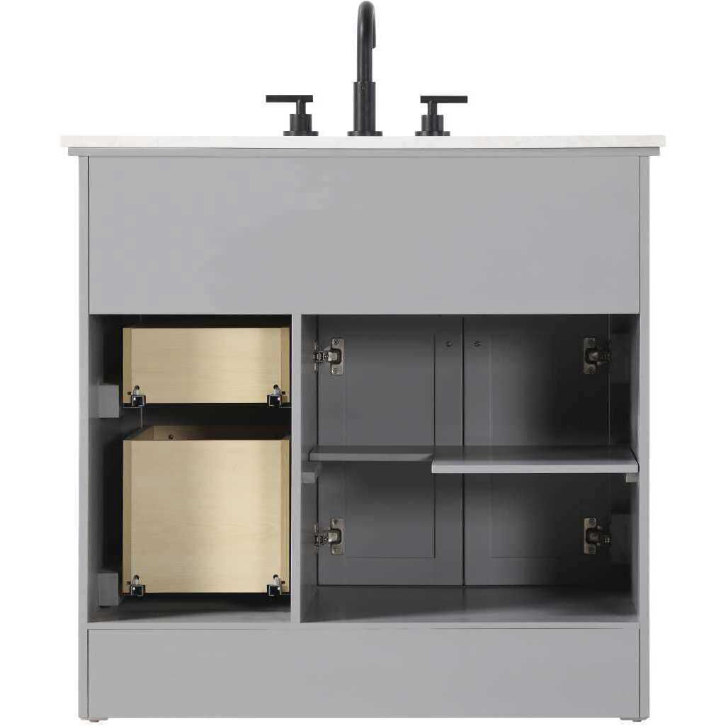 Remington 36 X 35 inch Grey Bathroom Vanity Cabinet