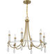 Mayfair 6 Light 25.5 inch Warm Brass with Chrome Accents Chandelier Ceiling Light