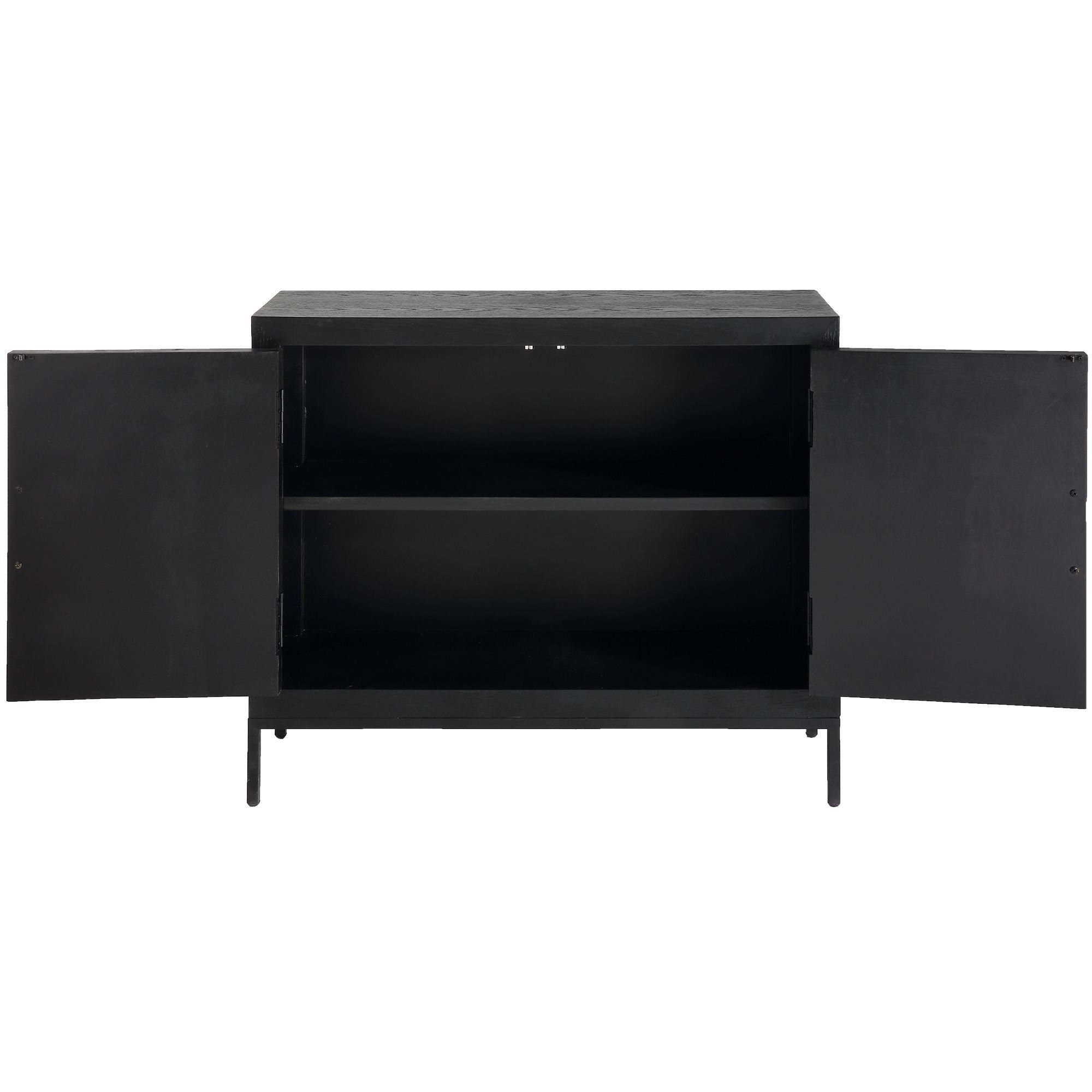 Front Range Dark Ebony Oak Veneer and Aged Gold 2 Door Cabinet