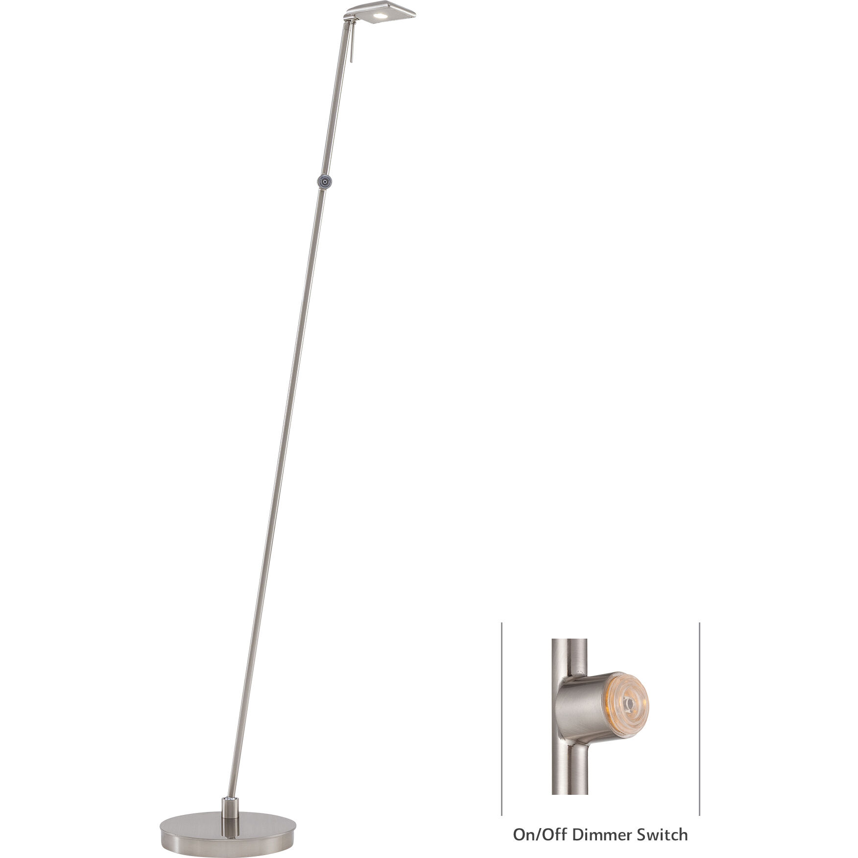 George's Reading Room 50 inch 8.00 watt Brushed Nickel Floor Lamp Portable Light, Pharmacy