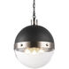 Torino 3 Light 14 inch Brushed Nickel Pendant Ceiling Light in Brushed Nickel and Clear