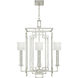 Cienfuegos 4 Light 24 inch Silver Chandelier Ceiling Light in Silver Leaf, White Fabric