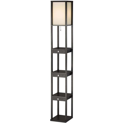 Murray 72 inch 150 watt Black Drawer Shelf Lamp Portable Light