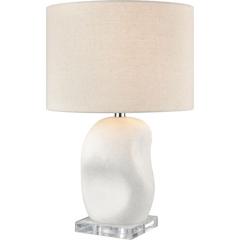 Colby 22 inch 100 watt Dry White with Clear Table Lamp Portable Light