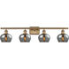 Ballston Fenton LED 36 inch Brushed Brass Bath Vanity Light Wall Light in Plated Smoke Glass, Ballston