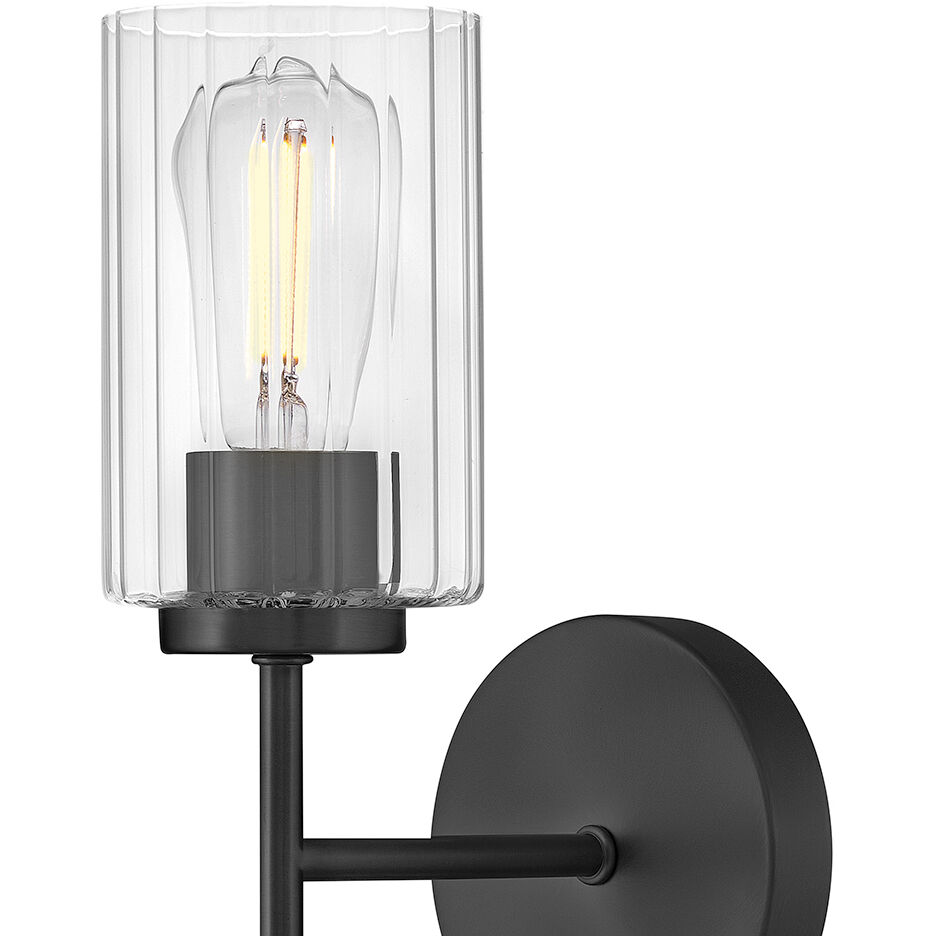Leta 1 Light 7.5 inch Black Bath Light Wall Light