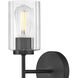 Leta 1 Light 7.5 inch Black Bath Light Wall Light