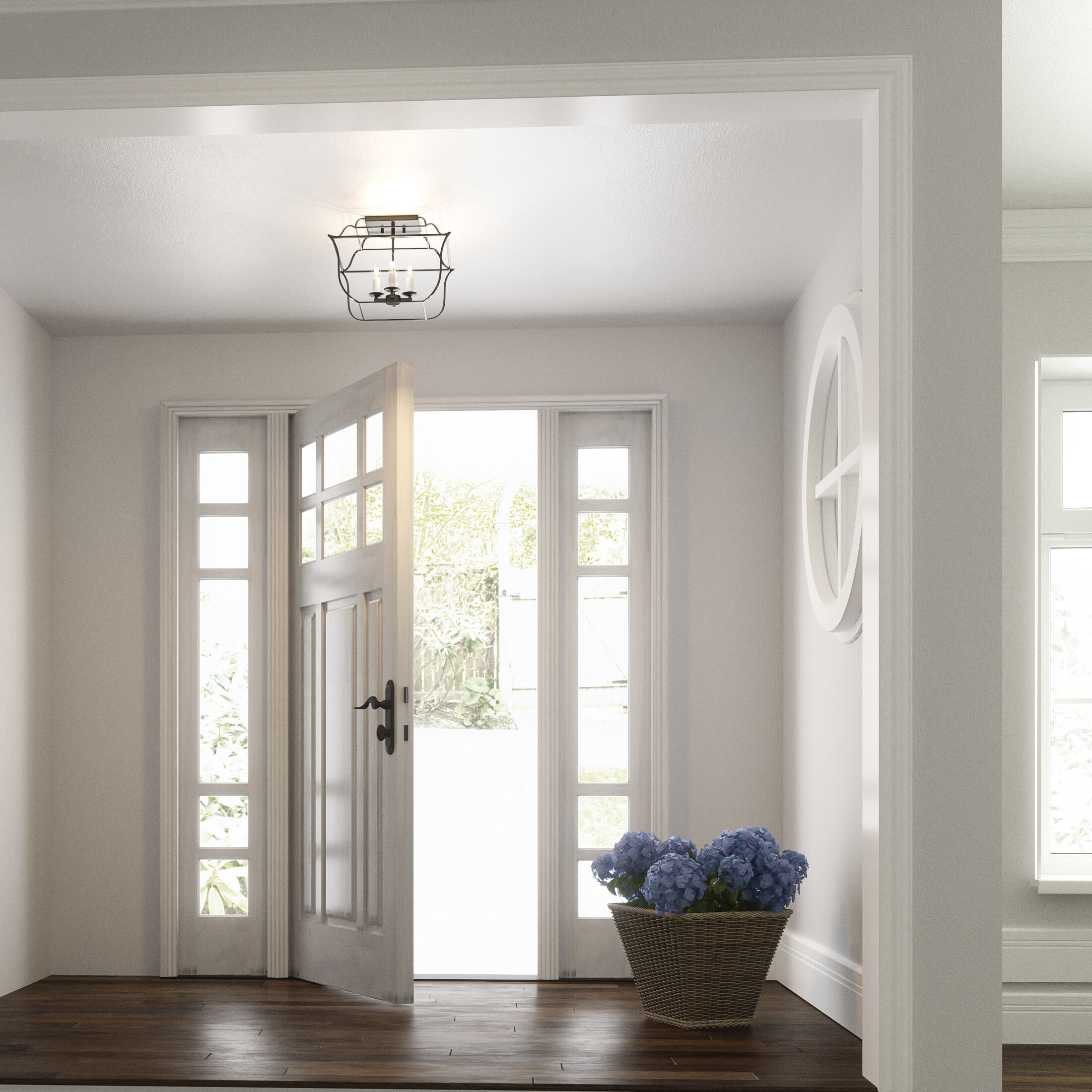 Gallery 4 Light 14 inch Royal Ebony Semi-Flush Mount Ceiling Light 