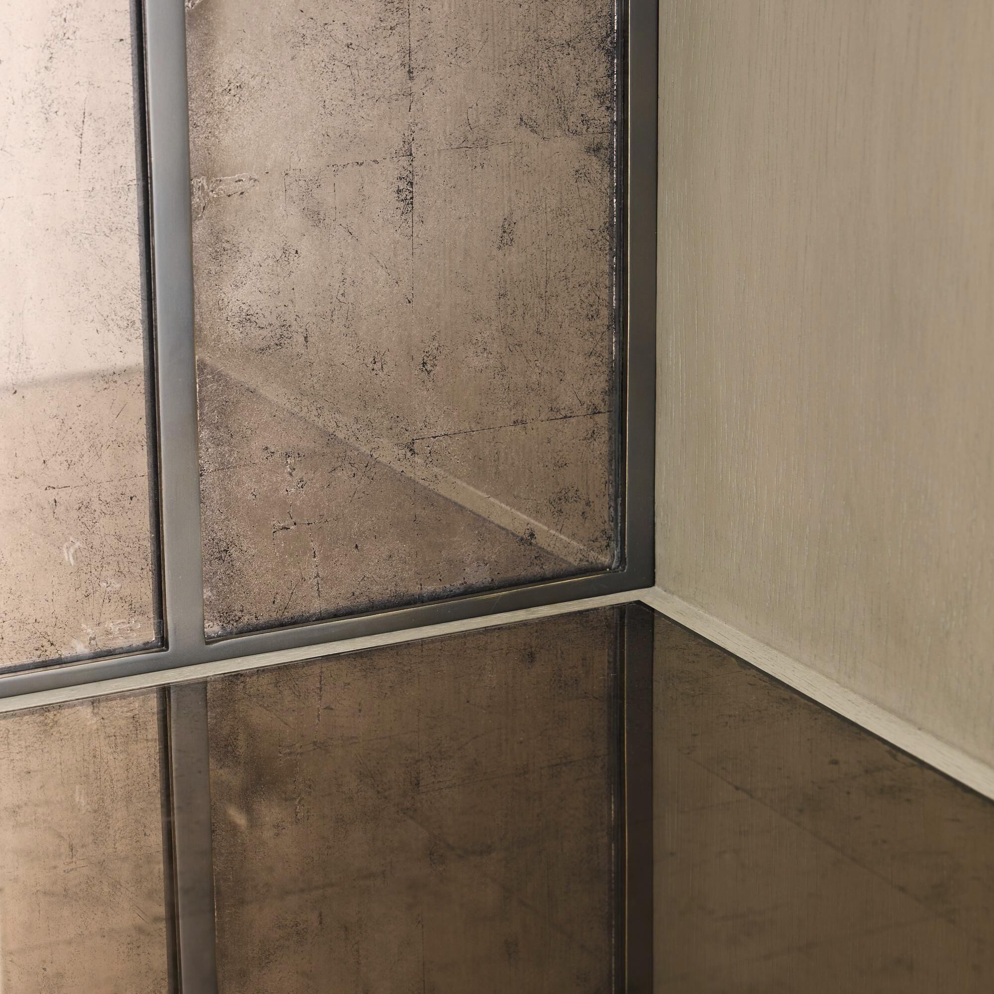 Jermaine Antiqued Amber and Smoke with Bronze Cocktail Cabinet