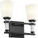 Rosalind 2 Light 14.25 inch Black Bath Vanity Light Wall Light