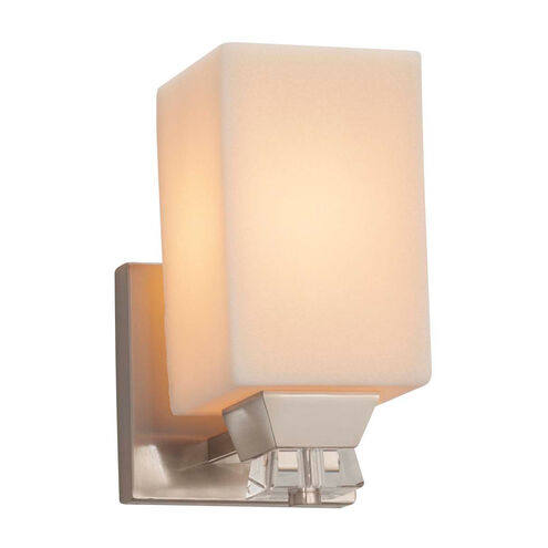 CandleAria 1 Light 6 inch Polished Chrome Wall Sconce Wall Light in Cream (CandleAria), Square Flared, Incandescent