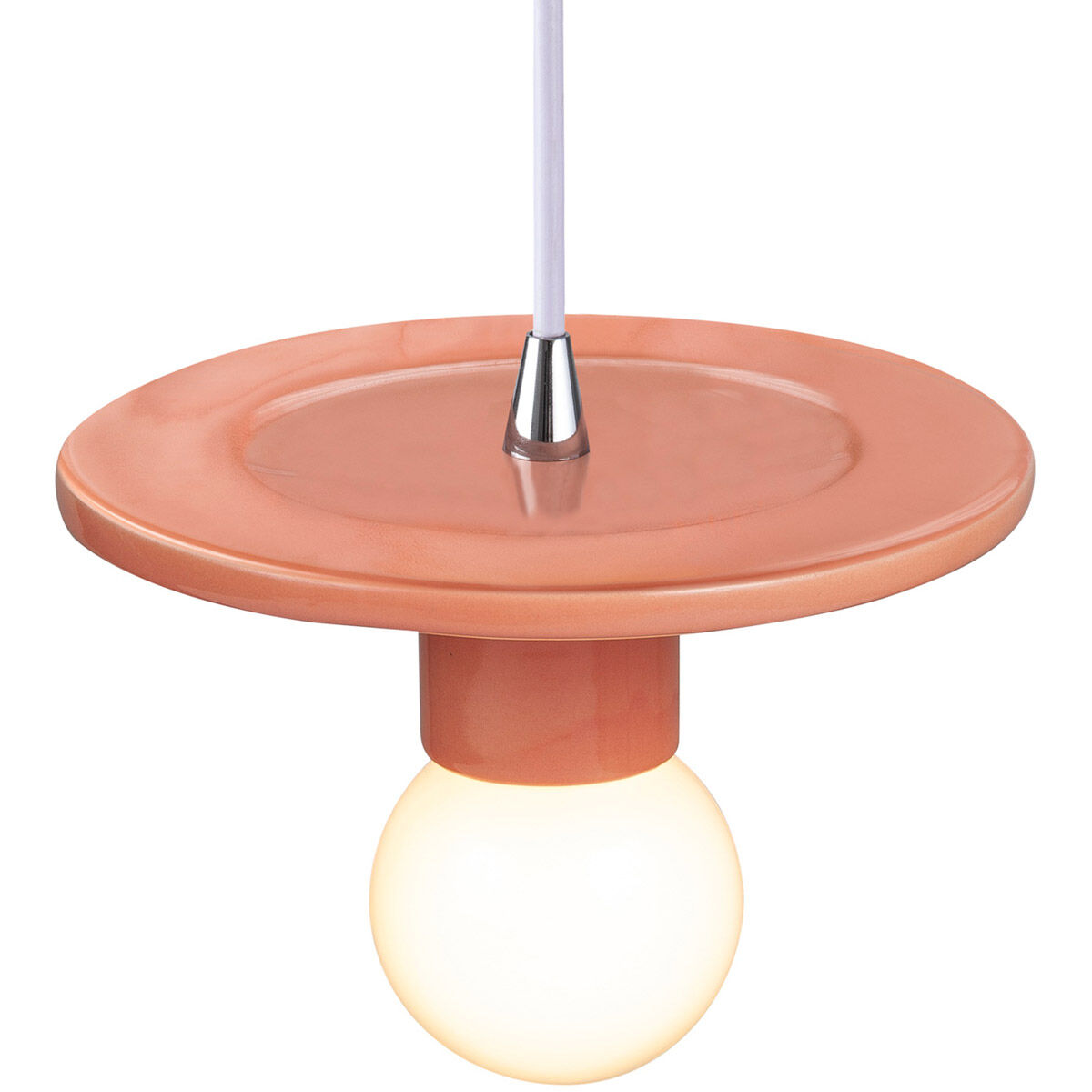 Radiance Collection 1 Light 8 inch Gloss Blush Pendant Ceiling Light