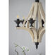 Harper 6 Light 22.4 inch White Wash and Black Pendant Ceiling Light