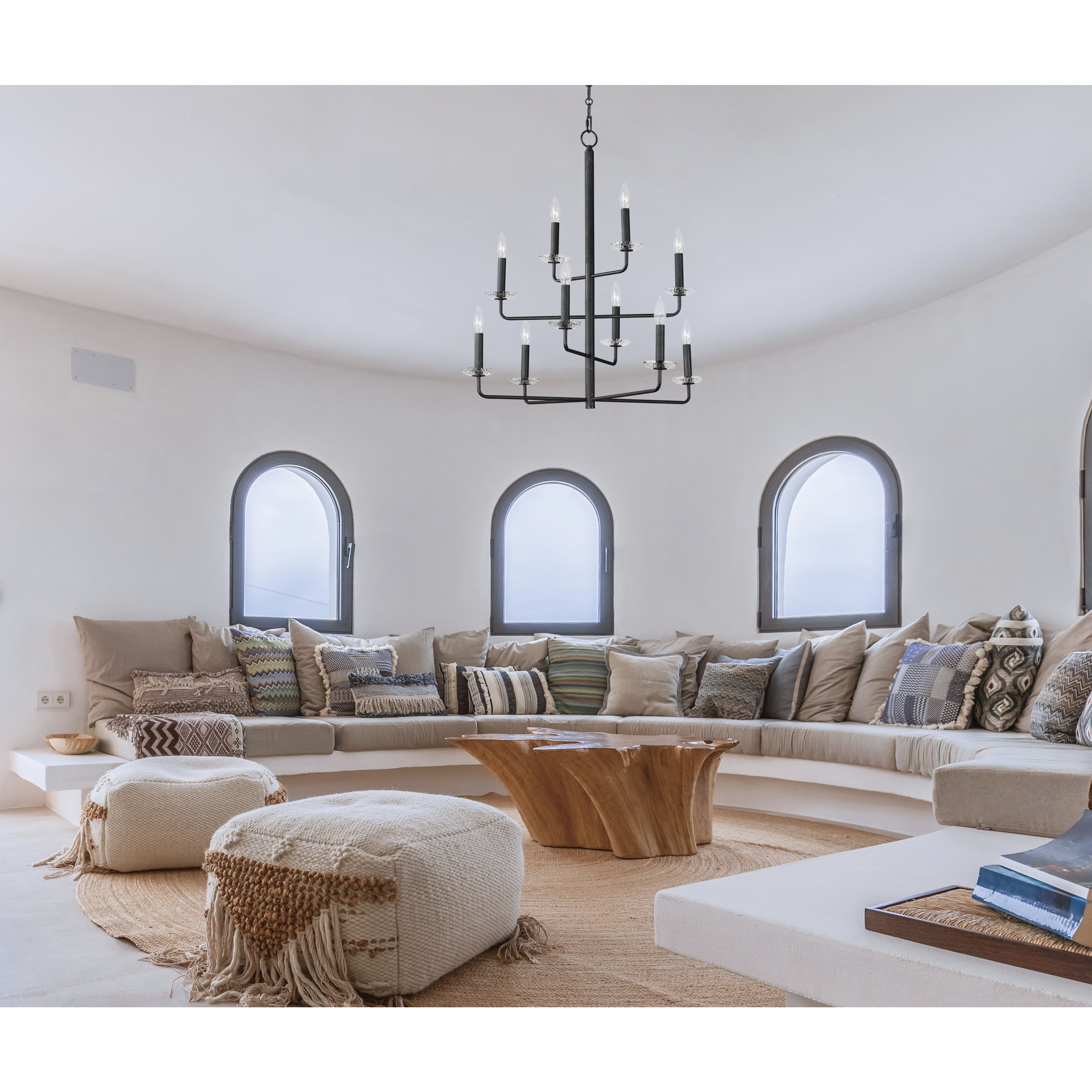 Madeira 10 Light 30.25 inch Anthracite Chandelier Ceiling Light