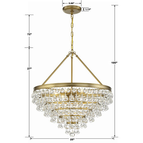 Calypso 8 Light 25 inch Vibrant Gold Chandelier Ceiling Light