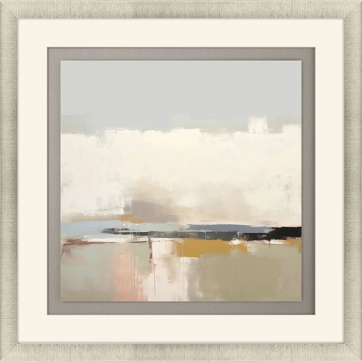 Soothing Serenity White and Beige and Black and Brown Framed Art
