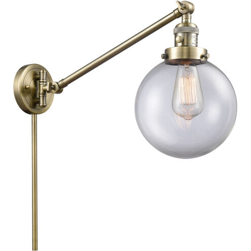 Large Beacon 21 inch 3.50 watt Antique Brass Swing Arm Wall Light, Franklin Restoration