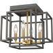 Titania 4 Light 14 inch Bronze and Olde Brass Flush Mount Ceiling Light in 5.36