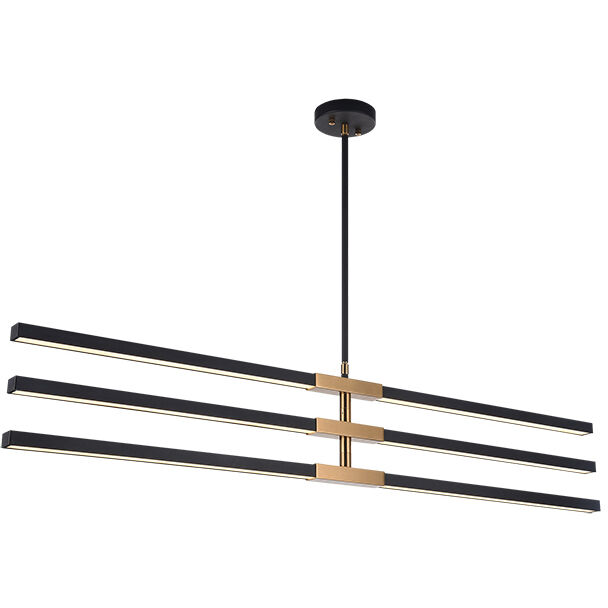 Lineare LED 1.25 inch Matte Black and Aged Gold Brass Pendant Ceiling Light