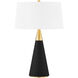 Jen 24.5 inch 15.00 watt Aged Brass and Black Linen Table Lamp Portable Light
