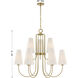 Wilkes 9 Light 36 inch Warm Brass Chandelier Ceiling Light