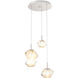 Mesa LED Beige Silver Chandelier Ceiling Light, Multi-Port Round