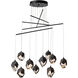 Chrysalis 10 Light 37.2 inch Black Mobile Pendant Ceiling Light in Black Crystal, Small
