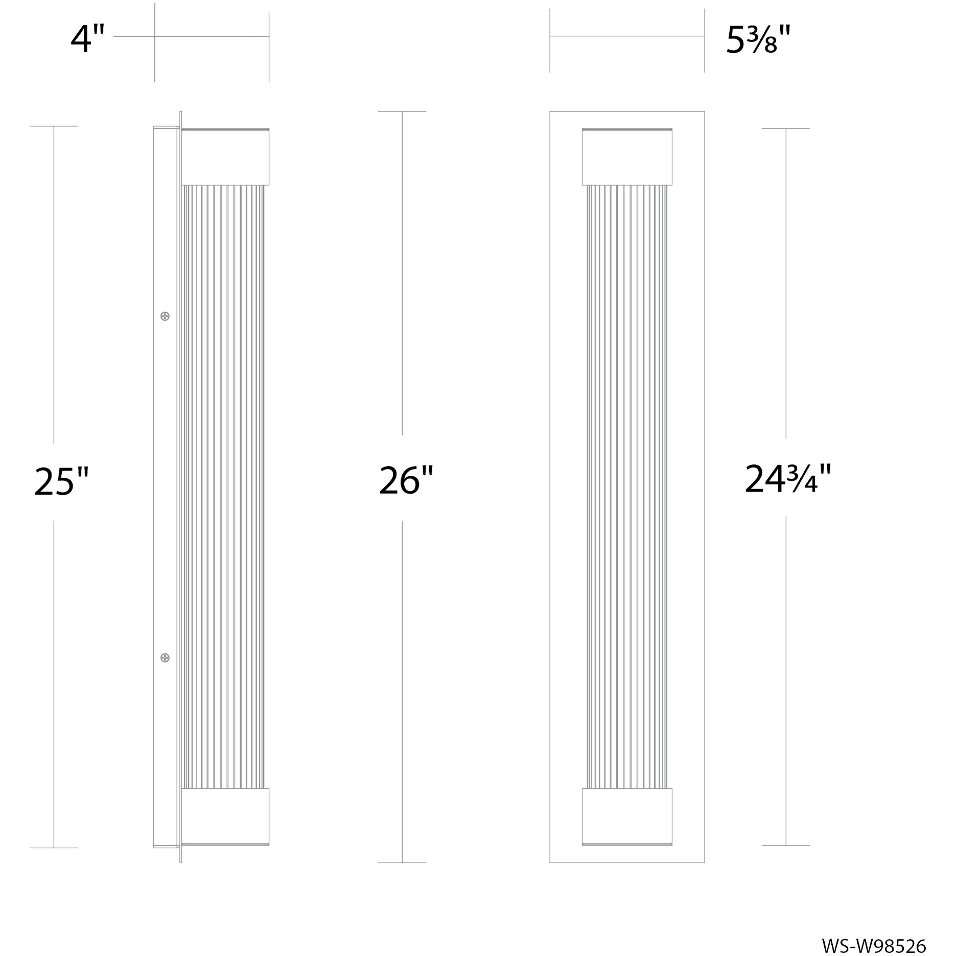 Chyzel LED 26 inch Black Outdoor Wall Lighting in 4000K