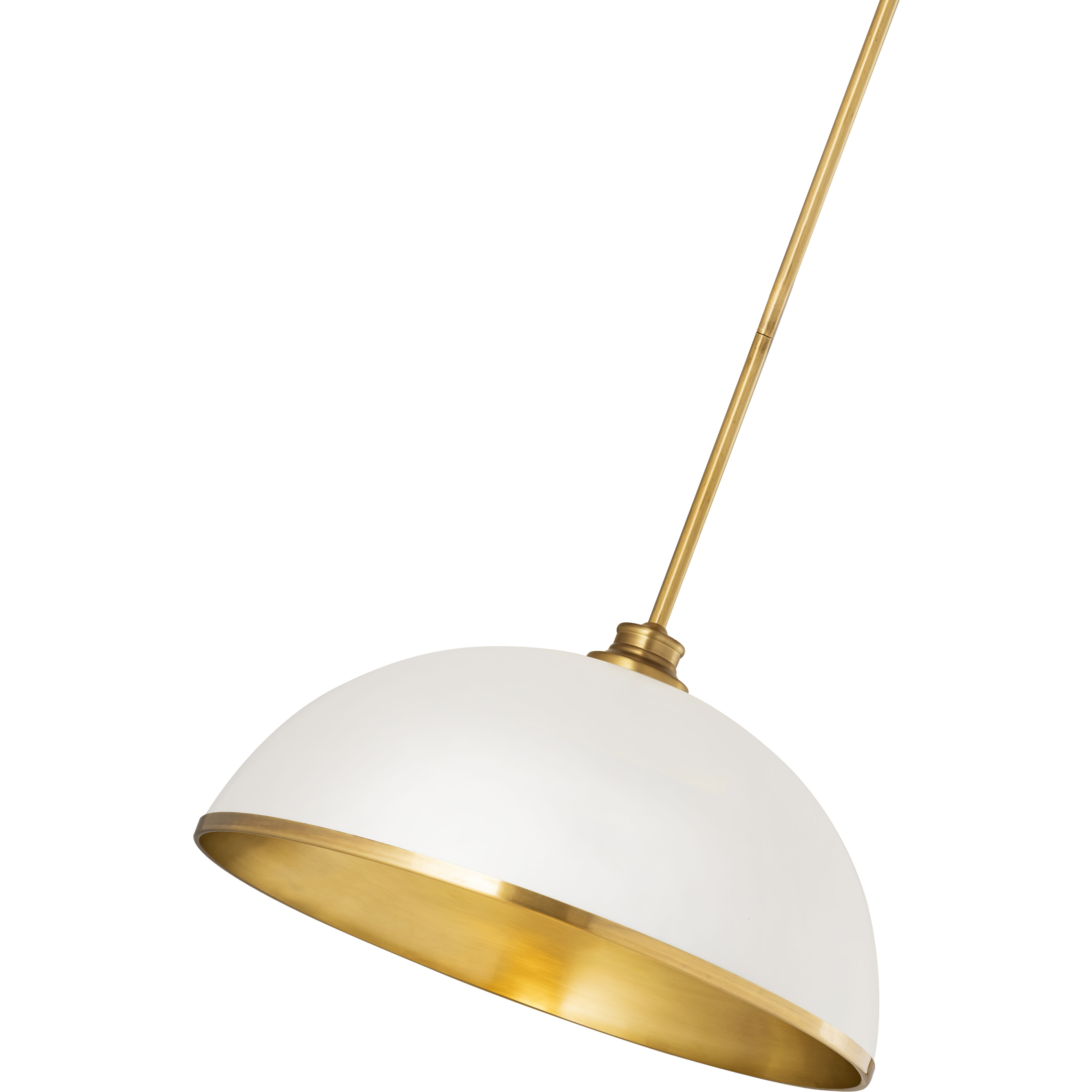 Landry 1 Light 20 inch Matte White and Rubbed Brass Pendant Ceiling Light