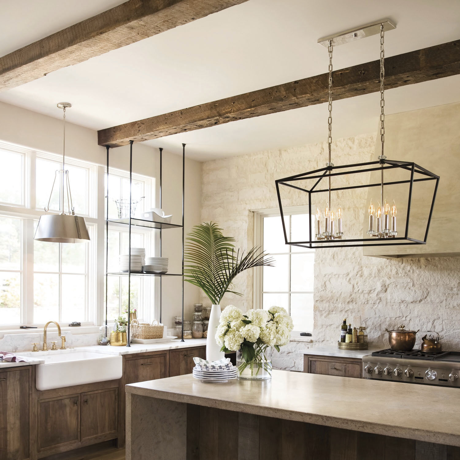 Stinson 8 Light 34 inch Black with Polished Nickel Indoor Linear Chandelier Ceiling Light