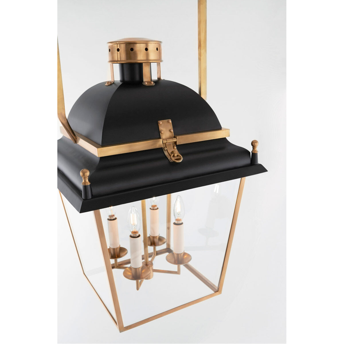 Chapman & Myers Coventry 4 Light 19 inch Matte Black and Antique-Burnished Brass Lantern Pendant Ceiling Light, Medium