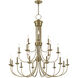 Estate 21 Light 42 inch Antique Brass Foyer Chandelier Ceiling Light